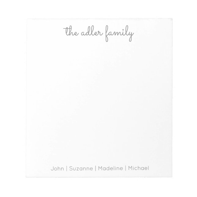 Bloco de Notas da Família de Cinzas de Script Simp (Frente)