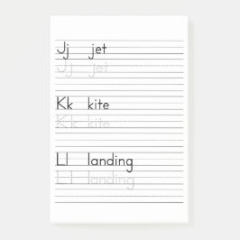 Bloco de notas da folha do alfabeto da prática da