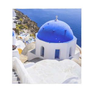 Bloco de notas da Igreja em Santorini