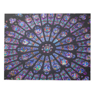 Bloco de notas da janela cor-de-rosa de Notre Dame