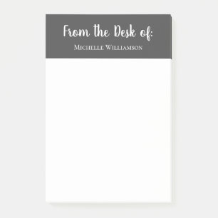 Bloco De Notas Da mesa da tipografia elegante Cinzas simples