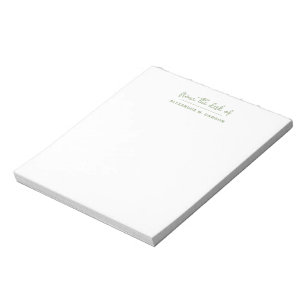 Bloco De Notas Da Mesa Da Trendy Sage Personalizada Verde