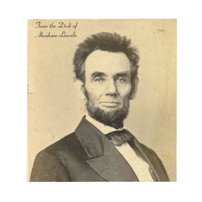 Bloco De Notas Da Mesa de Abraham Lincoln Notepad (Frente)