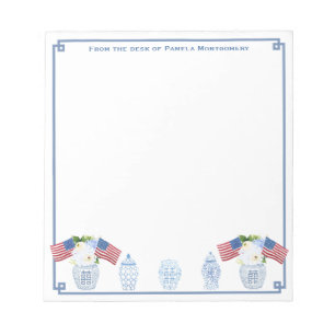 Bloco De Notas Da Mesa De Chinoiserie Chic Totalmente Americano