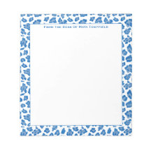 Da Mesa De Estampa Animal Azul e Branco Préppy