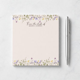 Bloco De Notas Da mesa de flores silvestres rústicas