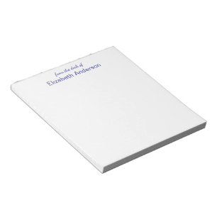 Bloco De Notas Da mesa de Modelo de Nome Branco e Azul