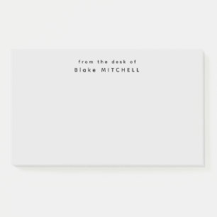 Bloco De Notas Da Mesa de Monograma Simples Cinza  