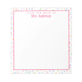 Bloco De Notas Da mesa de - Nome personalizado do professor - Alf