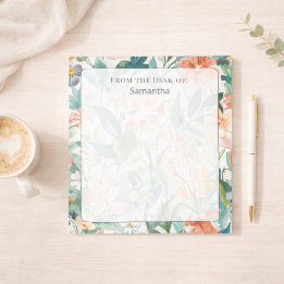 Bloco De Notas Da Mesa De Papelaria Floral Personalizada