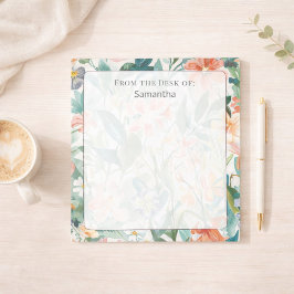 Bloco De Notas Da Mesa De Papelaria Floral Personalizada