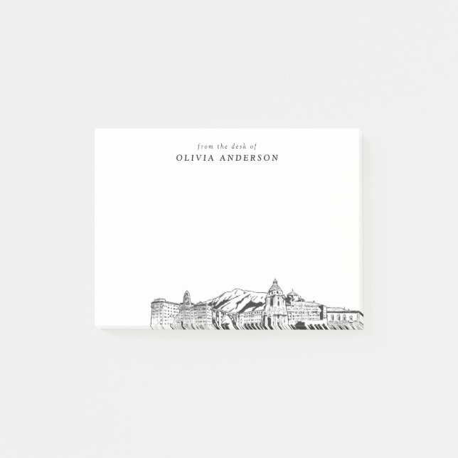Bloco De Notas Da mesa de Pasadena Skyline Personalizada (Frente)