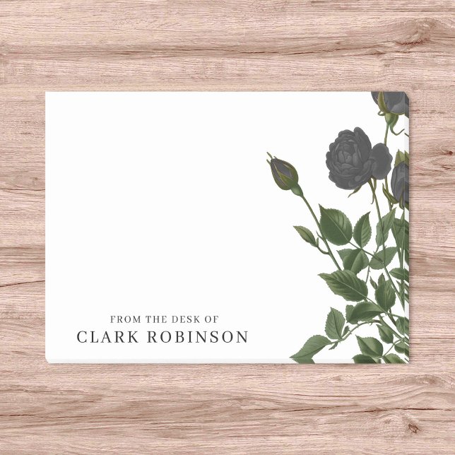 Bloco De Notas Da Mesa De Rosas Pretos Elegantes (Criador carregado)