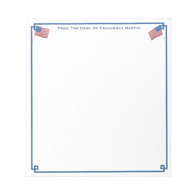 Bloco De Notas Da Mesa De | Smart All-American Personalized (Frente)