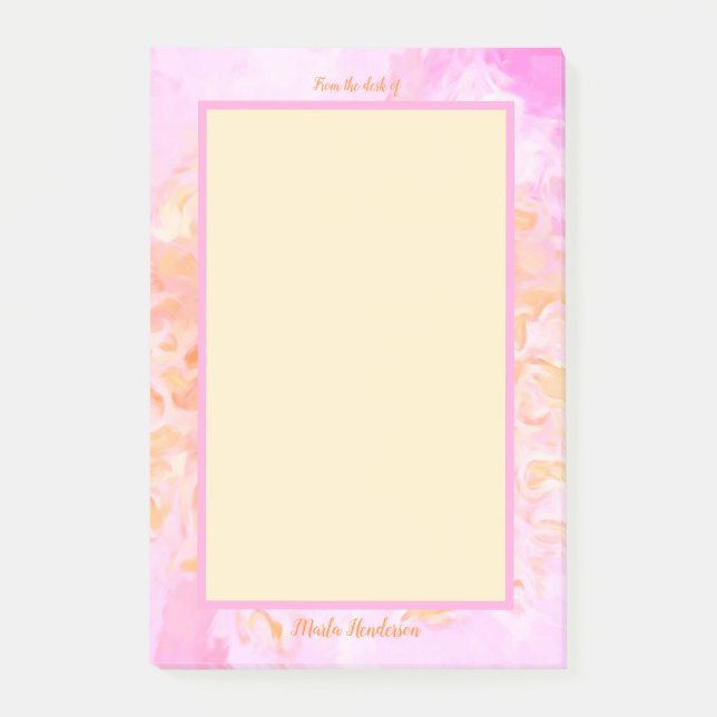 Bloco De Notas Da mesa do impressionista Rosa personalizado (Frente)