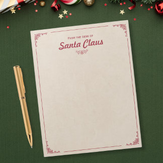 Bloco De Notas Da Mesa do Papai Noel - Natal Antigo