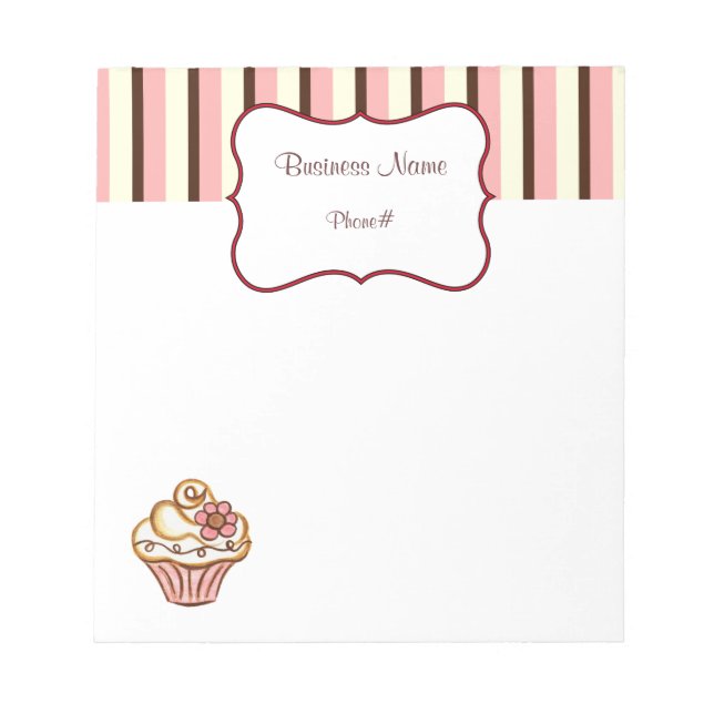 Bloco de Notas da Padaria de Cupcake (Frente)