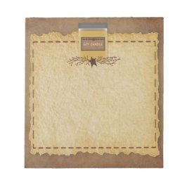 Bloco de notas da vela de carro