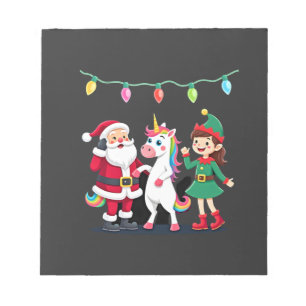 Bloco De Notas Dabbing Papai Noel Elfo Unicórnio Natal Crianças M