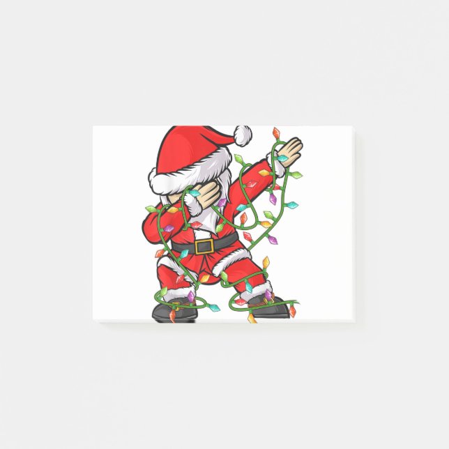 Bloco De Notas Dabbing Santa Elf Friends Xmas Lights Ugly Christm (Frente)