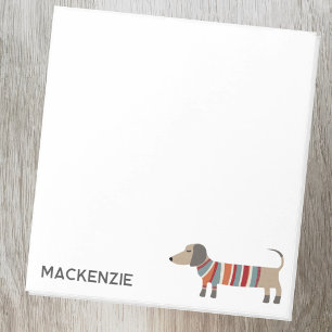 Bloco De Notas Dachshund Cachorro Salsicha Personalizado