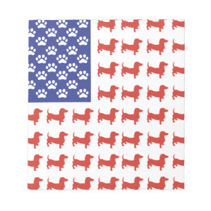 Bloco De Notas Dachshund Doxie Patriótico