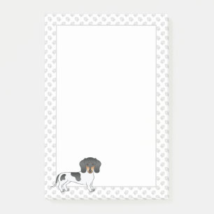 Bloco De Notas Dachshund E Patas De Cabelo Curto Preto E Bronzead