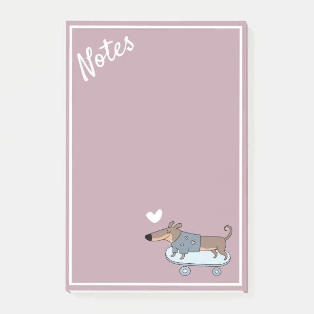 Bloco De Notas Dachshund em Notas de Posto de skate (Frente)
