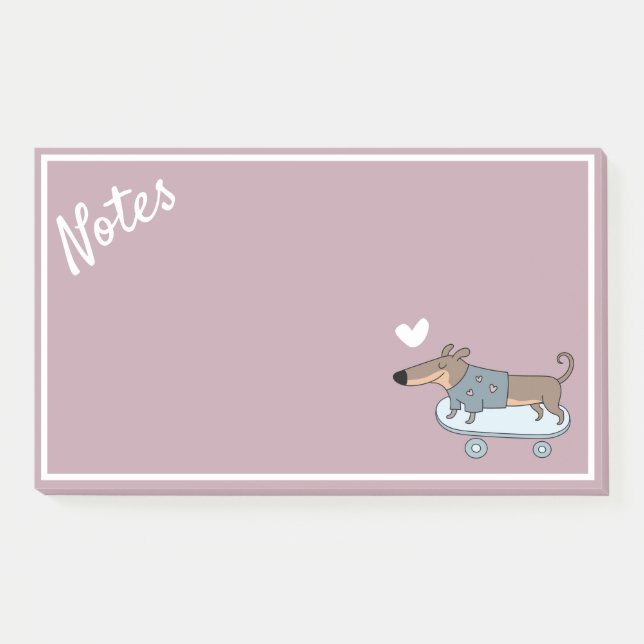 Bloco De Notas Dachshund em Notas de Posto de skate (Frente)
