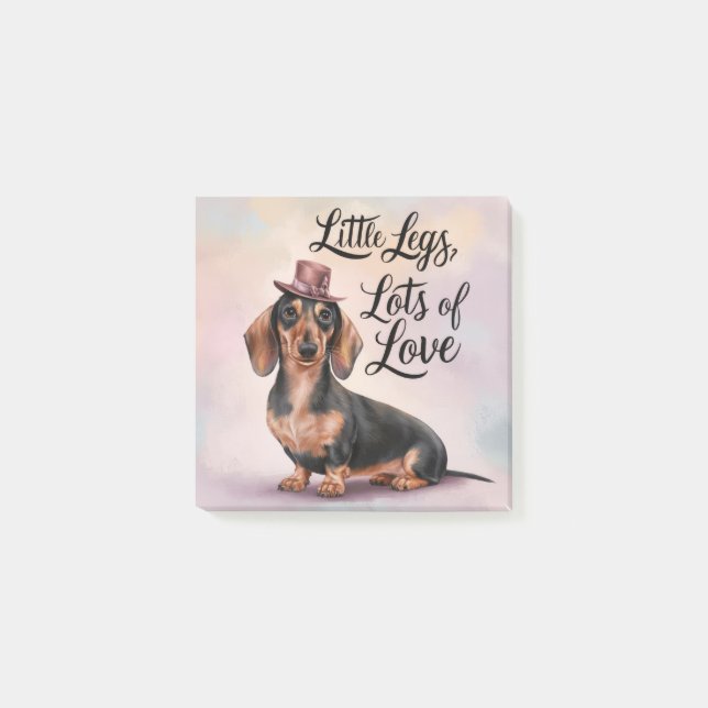 Bloco De Notas Dachshund Pequenas Pernas Muito Amor (Frente)