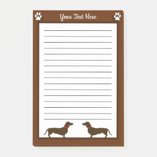 Bloco De Notas Dachshund Personalizado - Doxie Puppy Dog