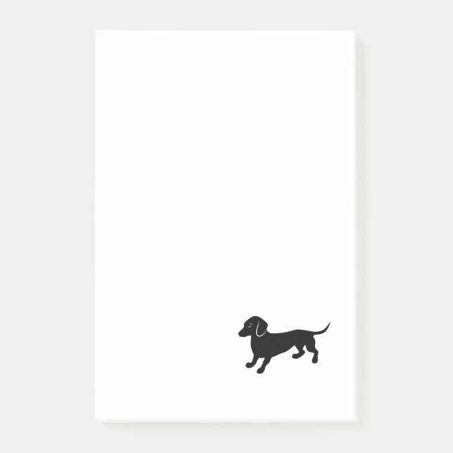 Bloco De Notas Dachshund preto (Frente)