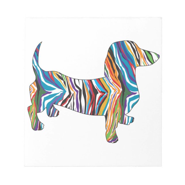 Bloco De Notas Dachshund - Psicodélico Zbra Doxie (Frente)