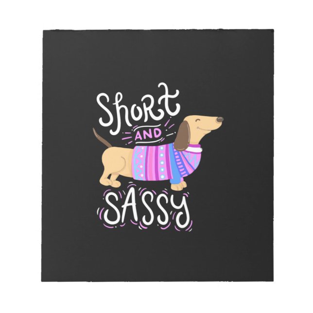 Bloco De Notas Dachshund Short E Sassy (Frente)