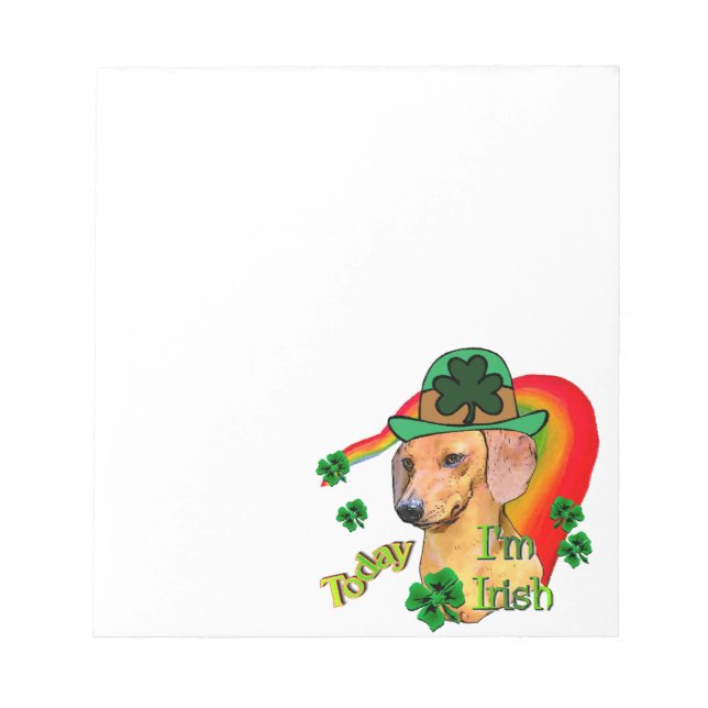 Bloco De Notas Dachshund St Patricks (Frente)