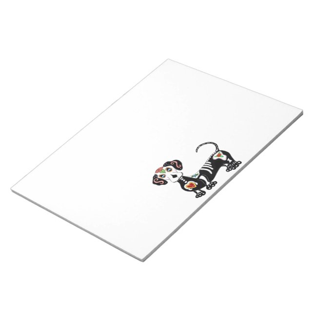 Bloco De Notas Dachshund Sugar Skull (Inclinado)