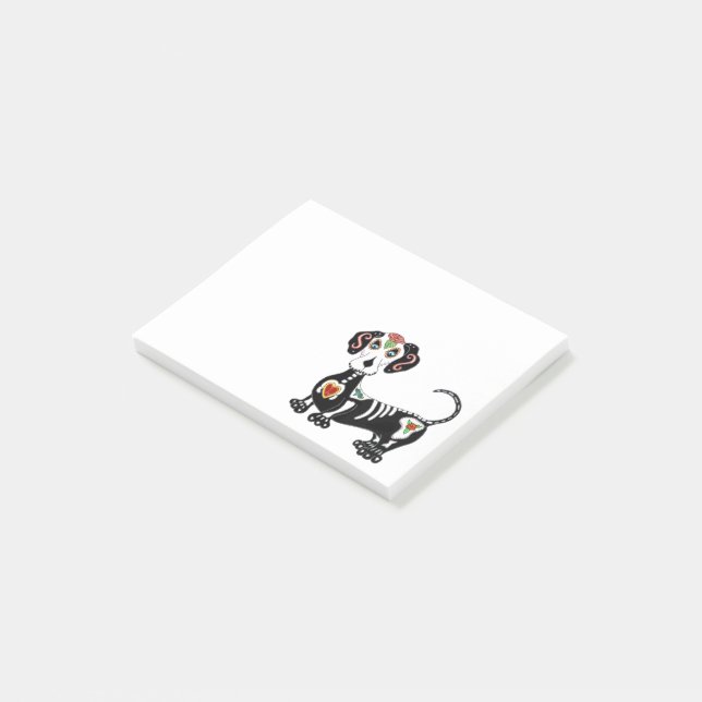 Bloco De Notas Dachshund Sugar Skull (Inclinado)