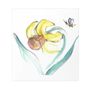 Bloco De Notas Daffodil e abelha de Buzzin, Sumi-e
