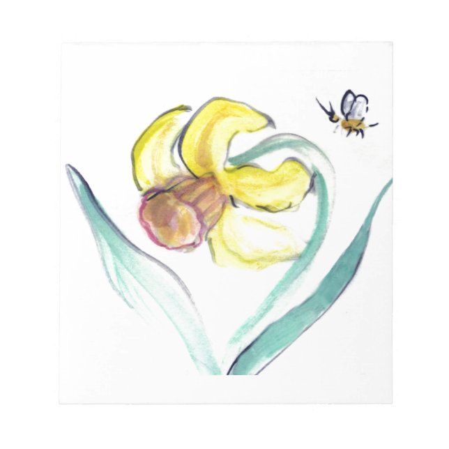 Bloco De Notas Daffodil e Buzzin Bee, Sumi-e (Frente)