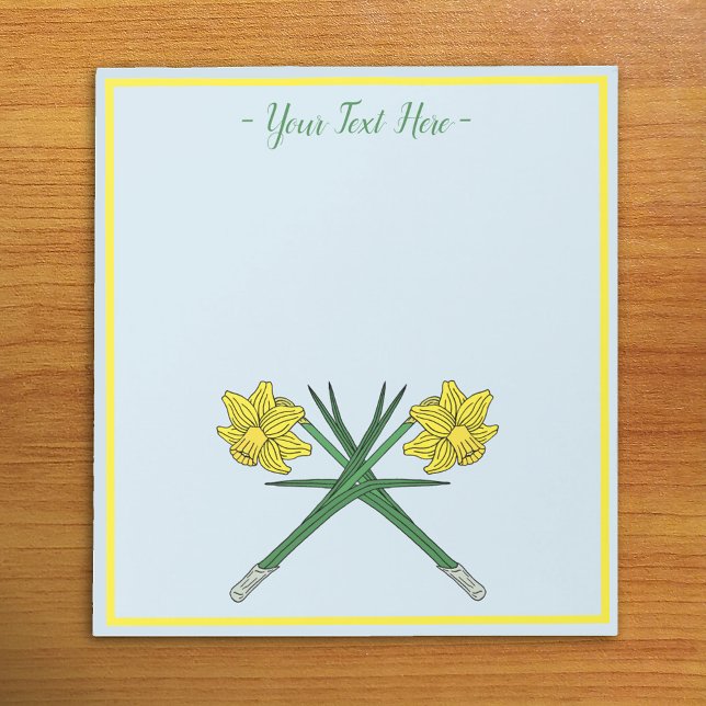Bloco De Notas Daffodils Crossed (Daffodils Crossed Notepad on Desk)