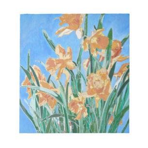Bloco De Notas Daffodils Ouro Bloqueado Arte de Linha Negrito