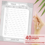 Bloco De Notas Daily Goal planner To Do List Personal Aims List<br><div class="desc">Customized Printable "To do list" in gray style. 
Enough space for notes. Customize with your name or family name.

Size: 8.5" x 11"
40 single side tear-away pages
Design printed on every page</div>