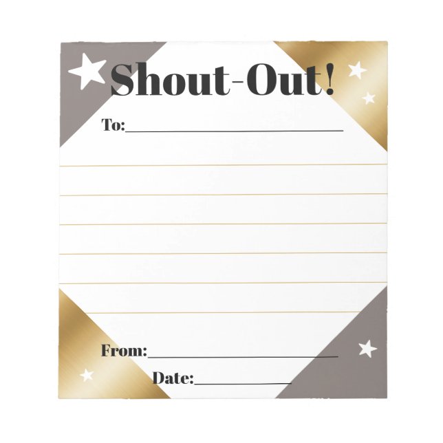 Bloco De Notas Daily kudos shout out employee recognition display (Frente)