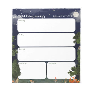 Bloco De Notas Daily Planner Notepad - Night Forest design