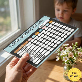 Bloco De Notas Daily Routine Checklist for Kids Morning & School 