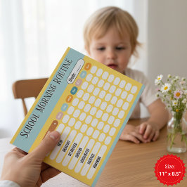 Bloco De Notas Daily Routine Checklist for Kids Morning & School 