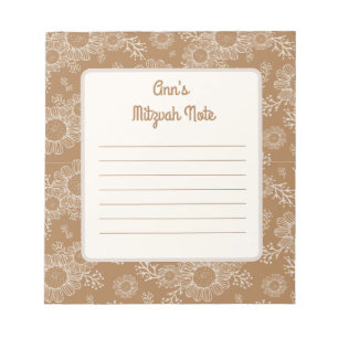 Bloco De Notas Daisy boho Mitzvah Notes