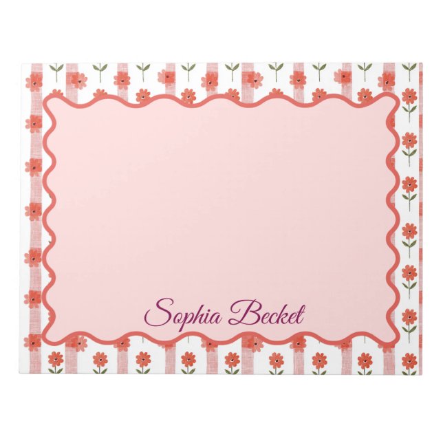 Bloco De Notas Daisy Coquette Stripes Notepad (Frente)