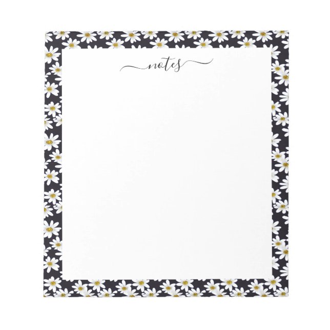 Bloco De Notas Daisy Floral Pattern Border (Frente)