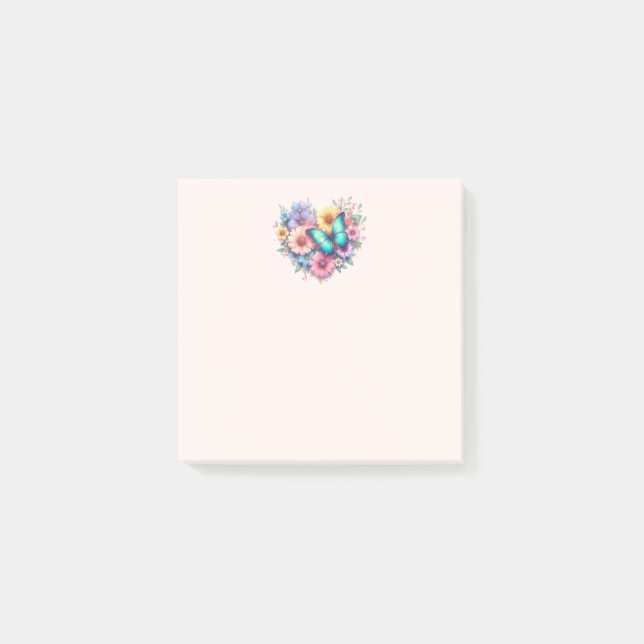 Bloco De Notas Daisy Flowers with a Beautiful Butterfly (Frente)